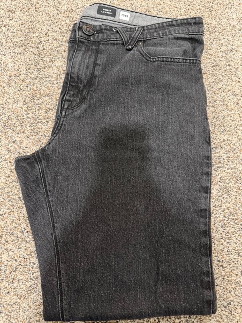 Volcom Men's Straight Jeans in Faded Black